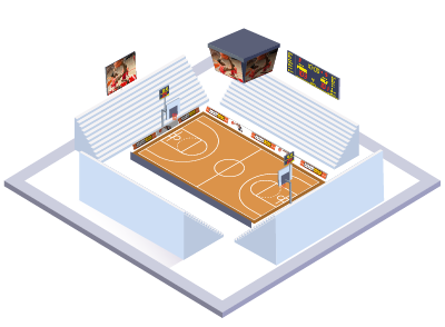 Profesionalios švieslentės sporto salėms ir arenoms infrastructure-arena