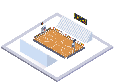 Profesionalios švieslentės sporto salėms ir arenoms infrastructure-gymnase