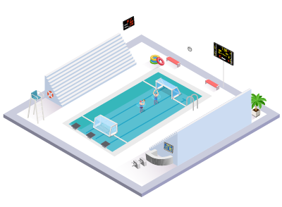 Profesionalios švieslentės sporto salėms ir arenoms infrastructure-piscine
